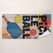 Pickleball Paddle Bloemige Resort Sport Handdoek (Badhanddoek)