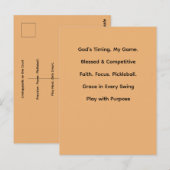 Pickleball-paddle Briefkaart (Voorkant / Achterkant)