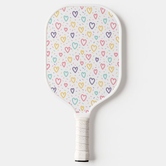 Pickleball Paddle Colorful Hearts  (Achterkant)