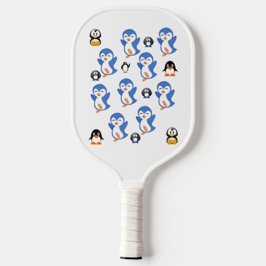 Pickleball Paddle Cute Penguins (Achterkant)