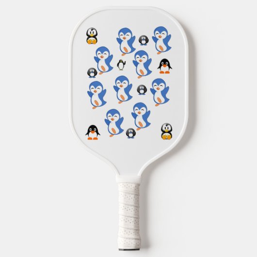 Pickleball Paddle Cute Penguins (Voorkant)