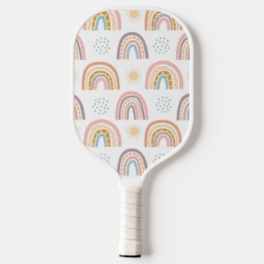 Pickleball Paddle Cute Rainbow Colors (Achterkant)