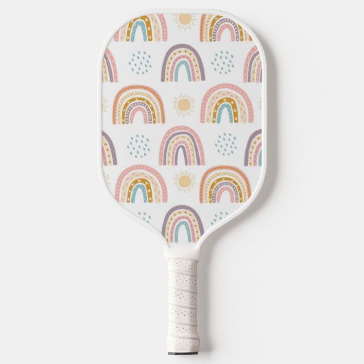 Pickleball Paddle Cute Rainbow Colors (Voorkant)