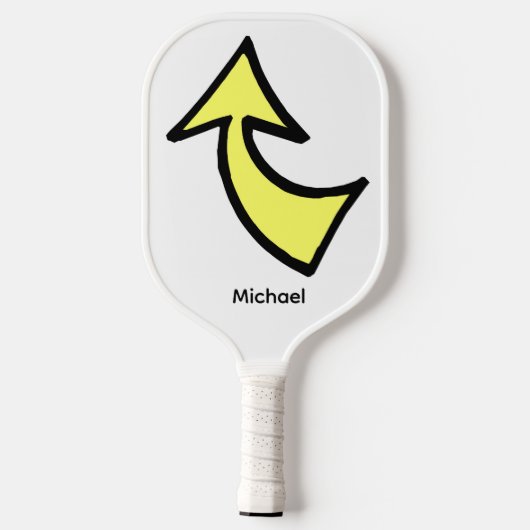 Pickleball Paddle Cute Yellow Arrow (Achterkant)