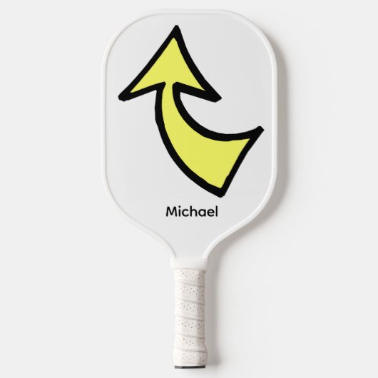 Pickleball Paddle Cute Yellow Arrow (Voorkant)