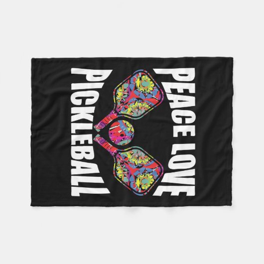 Pickleball Paddle Design Fleece Deken (Voorkant (Horizontaal))