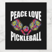Pickleball Paddle Design Wijn Etiket (Enkel label)