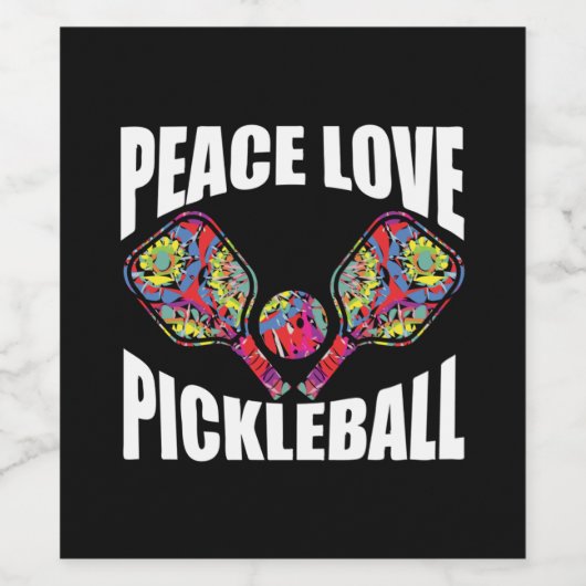 Pickleball Paddle Design Wijn Etiket (Enkel label)