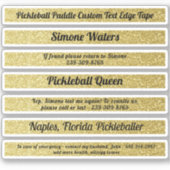 Pickleball Paddle Edge-tape - aangepaste naam Gold Sticker (Voorkant)