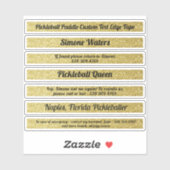Pickleball Paddle Edge-tape - aangepaste naam Gold Sticker (Vel)