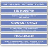 Pickleball Paddle Edge-tape - aangepaste naam ICE  Sticker (Voorkant)