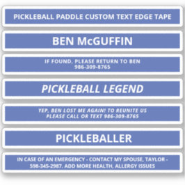 Pickleball Paddle Edge-tape - aangepaste naam ICE  Sticker