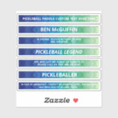 Pickleball Paddle Edge-tape Aangepaste naam Label  (Vel)