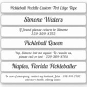 Pickleball Paddle Edge-tape - aangepaste naam - te Sticker (Voorkant)