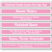Pickleball Paddle Edge-tape aangepaste tekst roze Sticker (Voorkant)