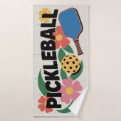 Pickleball Paddle en bal Bloemen Sporthanddoek Badhanddoek (Badhanddoek)