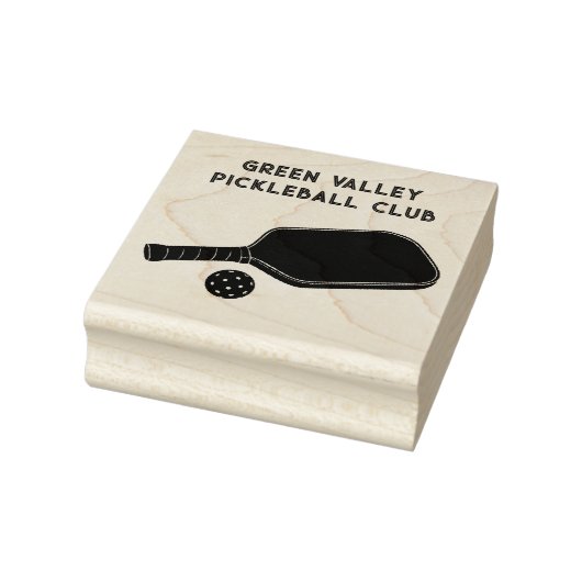 Pickleball Paddle en Bal met Aangepaste Tekst Rubberstempel (Stempel)