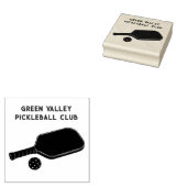 Pickleball Paddle en Bal met Aangepaste Tekst Rubberstempel (Gestempeld)