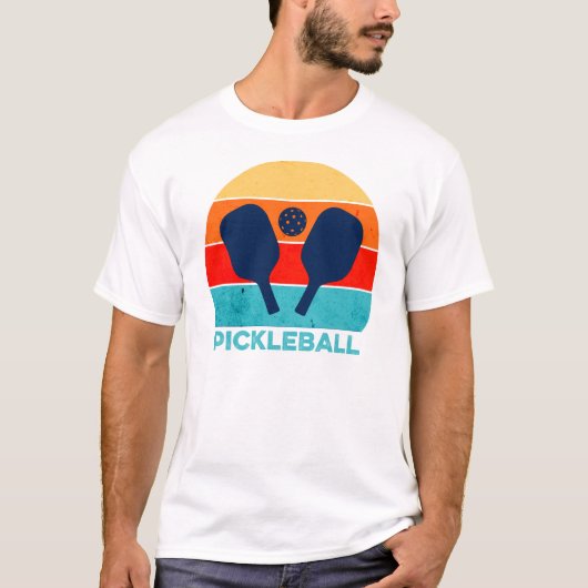  Pickleball Paddle en Ball kleurrijk T-shirt (Voorkant)
