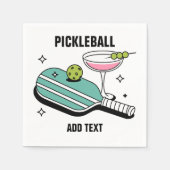 Pickleball Paddle en Cocktail Servet (Voorkant)