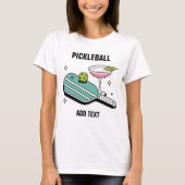 Pickleball Paddle en Cocktail T-shirt (Voorkant)