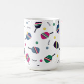 Pickleball Paddle en Fun Ball Blue Green Pink Koffiemok (Center)