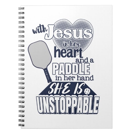 Pickleball Paddle en Jesus Womens Quote Notitieboek (Voorkant)