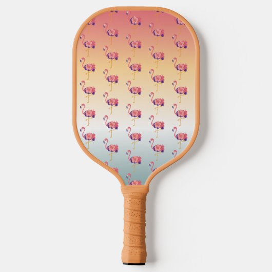 Pickleball Paddle Flamingo Sunset Birds (Achterkant)