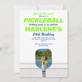 Pickleball Paddle Foto Dink Preppy Verjaardagsfees Kaart (Voorkant)