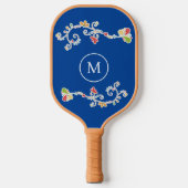 Pickleball Paddle, gekleurd Floral Monogrammed Pickleball Paddle (Voorkant)