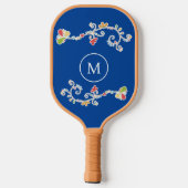 Pickleball Paddle, gekleurd Floral Monogrammed Pickleball Paddle (Achterkant)