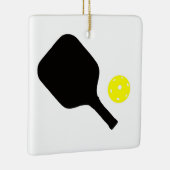Pickleball-paddle & gele bal keramisch ornament (Rechts)