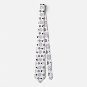 Pickleball Paddle Gray White Ball Racket Patroon Stropdas (Voorkant)