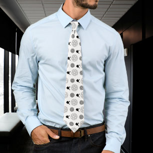 Pickleball Paddle Gray White Ball Racket Patroon Stropdas