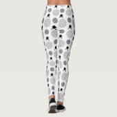 Pickleball Paddle Gray White Racket Ball Patroon Leggings (Achterkant)