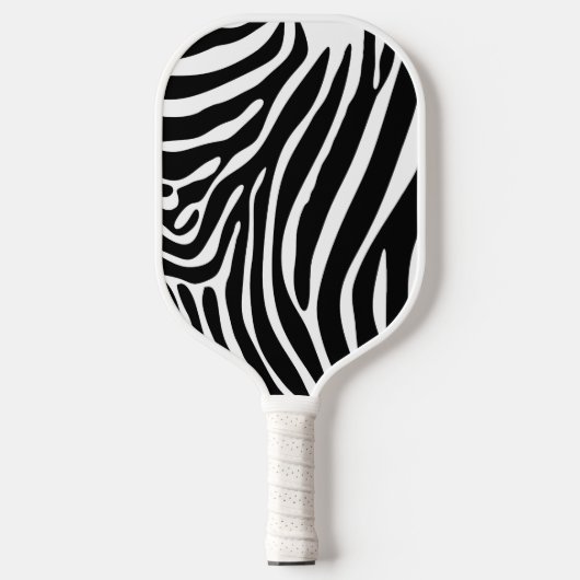 Pickleball Paddle in Black & White Animal Print (Voorkant)