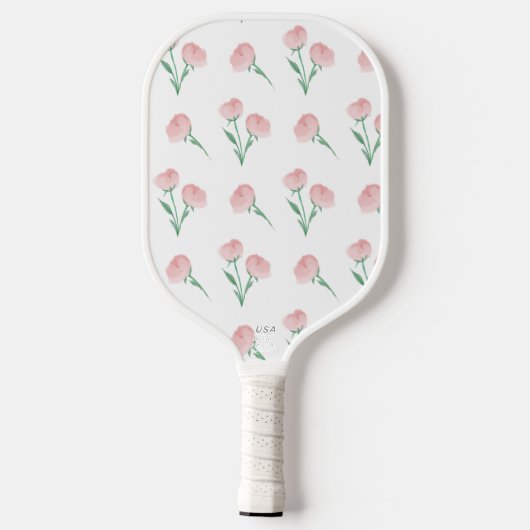 Pickleball Paddle in Peonies alsjeblieft (Achterkant)