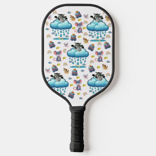 Pickleball Paddle Kat Hond Muis Vierkant (Achterkant)