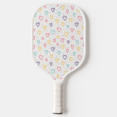 Pickleball Paddle Kleurrijke Harten (Achterkant)