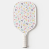 Pickleball Paddle Kleurrijke Harten (Voorkant)