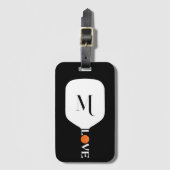 Pickleball Paddle Love Oranje Ball Personalized Bagagelabel (Voorkant (verticaal))