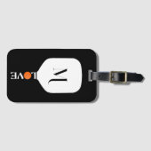 Pickleball Paddle Love Oranje Ball Personalized Bagagelabel (Voorkant (horizontaal))