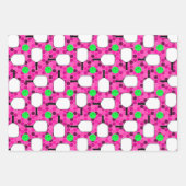 Pickleball Paddle - Magenta Honeycomb Hexagons Inpakpapier Vel (Voorkant)