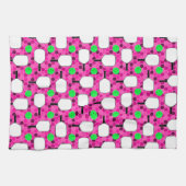 Pickleball Paddle - Magenta Honeycomb Hexagons Theedoek (Horizontaal)