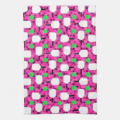Pickleball Paddle - Magenta Honeycomb Hexagons Theedoek (Verticaal)