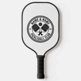 Pickleball-paddle met cirkelvormig clublogo pickleball paddle