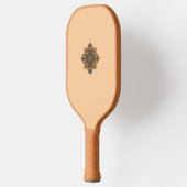 Pickleball-paddle met geometrische perzikmandala pickleball paddle (Links)