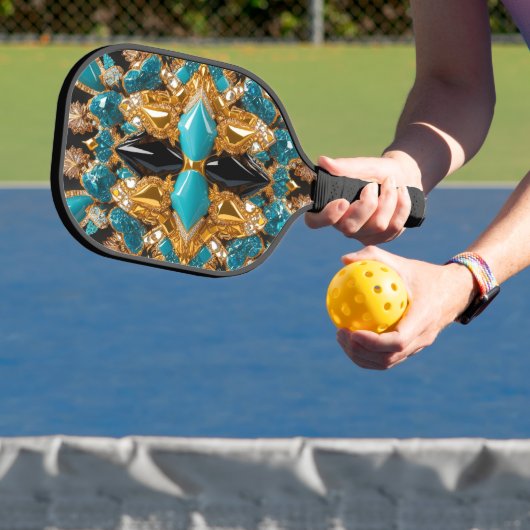 Pickleball Paddle met kleuren van de Bahama's (Insitu)