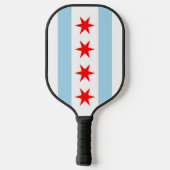 Pickleball Paddle met vlag van Chicago, Verenigde  (Achterkant)