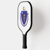 Pickleball Paddle met vlag van Massachusetts, Vere (Links)